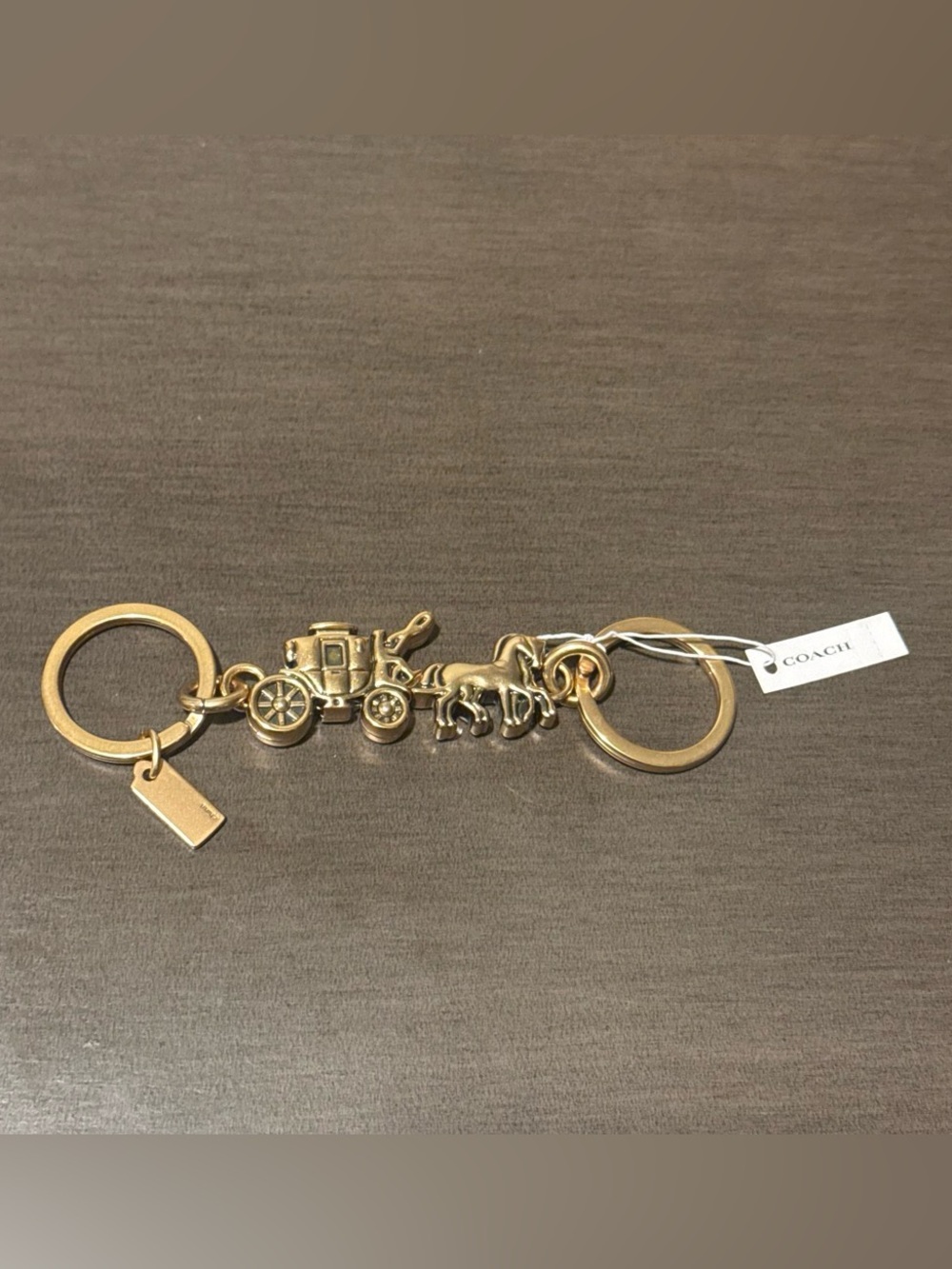 Coach Gold Coach & Horse Carriage Double Keyring